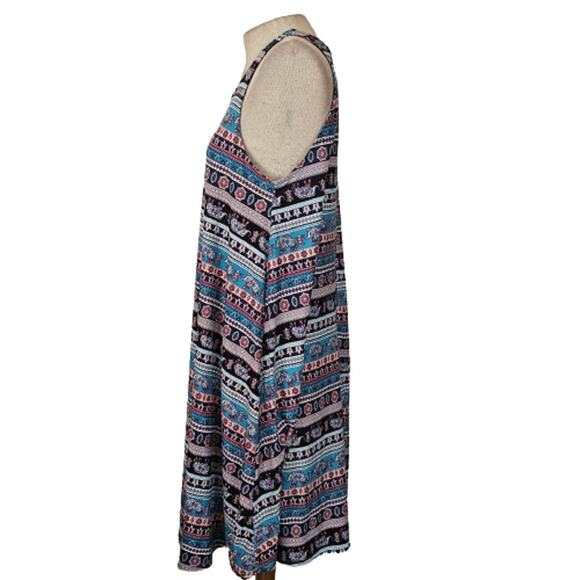 Multicolor Elephant Print Sleeveless Shift Dress Size Medium - Picture 4 of 6